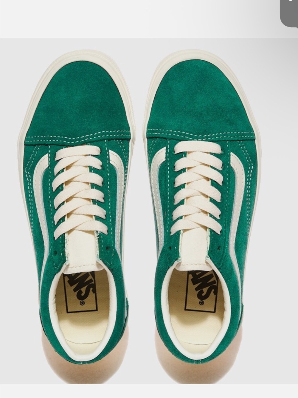 Vans women sz 9/men sz 7.5 Emerald Green suede Old Skool Sneakers platform
